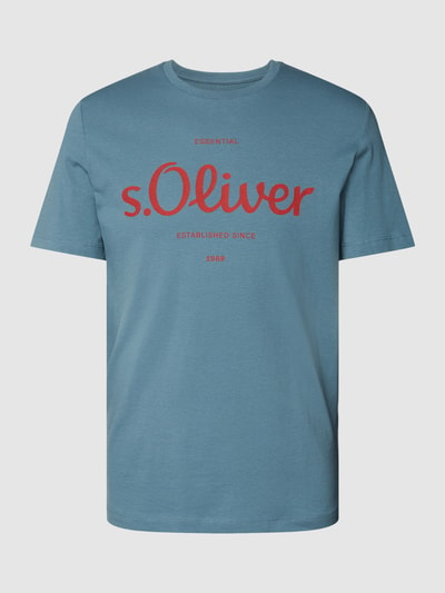 s.Oliver RED LABEL T-Shirt mit Label-Print Rauchblau 2