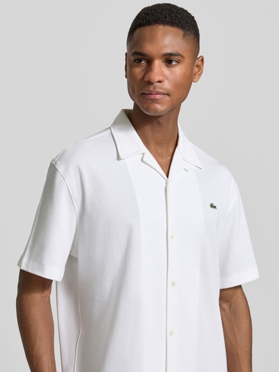 Lacoste Relaxed Fit Freizeithemd aus reiner Baumwolle Weiss 3