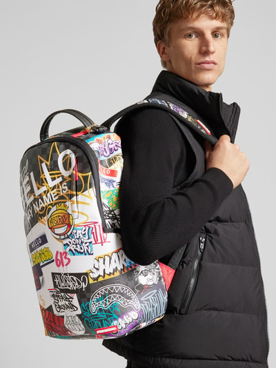 Sprayground Rugzak met motiefprint, model 'TAGGED UP' Wit - 1