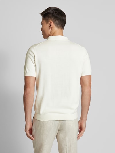 Christian Berg Men Koszulka polo z detalem z logo Złamany biały 5