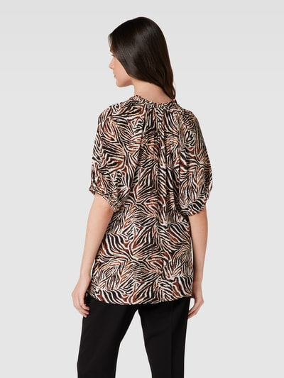 Saint Tropez Blouse met dierenprint, model 'Tessa' Middenbruin - 5