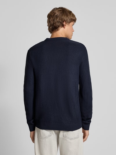 Jack & Jones Strickpullover mit Rundhalsausschnitt Modell 'ROY' Marine 5