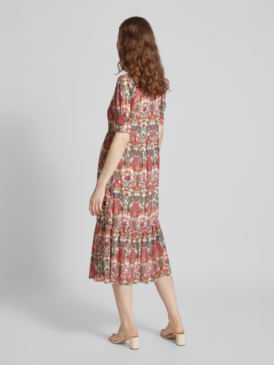 ROBE LÉGÈRE Midi-jurk met all-over motief en pofmouwen Rood - 5