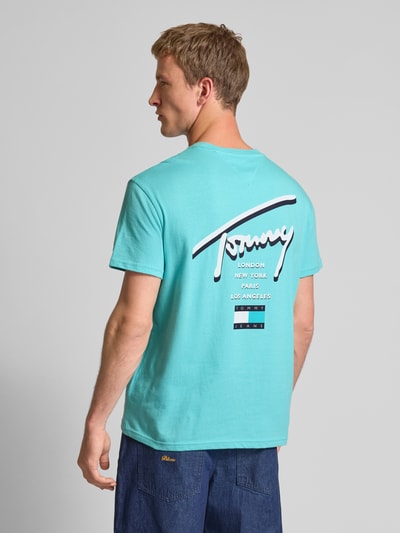 Tommy Jeans Regular fit T-shirt van puur katoen Turquoise - 4