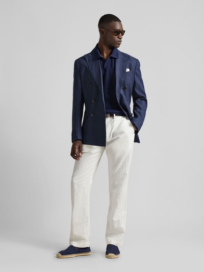 Polo Ralph Lauren Koszulka polo z mieszanki bawełny i lnu, krój regular fit Ciemnoniebieski 1