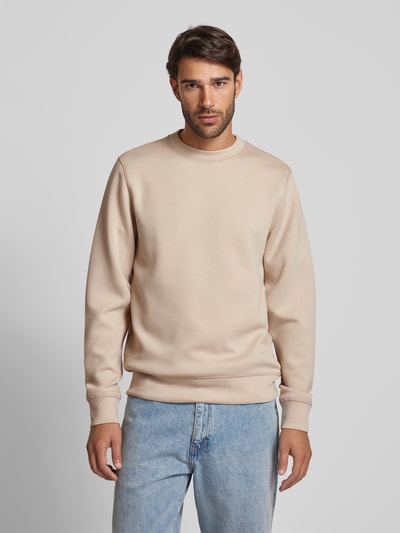 Casual Friday Sweatshirt met ribboorden, model 'Sebastian' Steengrijs - 4