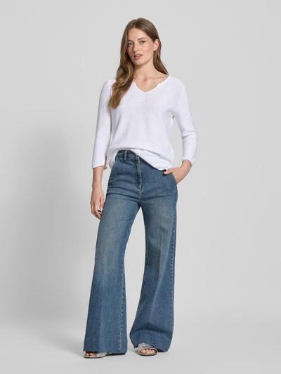 monari Strickpullover mit Paillettenbesatz Offwhite 1