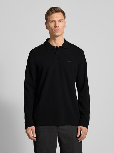 BOSS Orange Koszulka polo o kroju regular fit z mieszanki bawełny model ‘PETEMPESTOLONG’ Czarny 4
