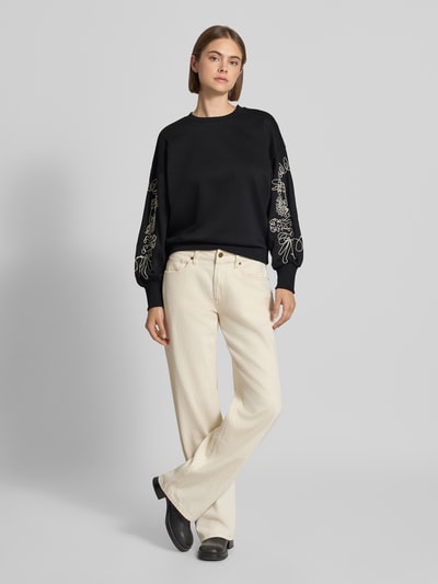 ONLY Bluza o kroju relaxed fit z mieszanki bawełny model 'BROOKE' Czarny 1