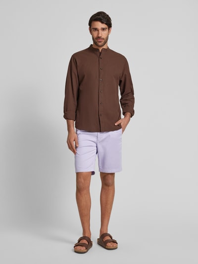 BOSS Orange Slim Fit Chino-Shorts mit Gürtelschlaufen Lila 1