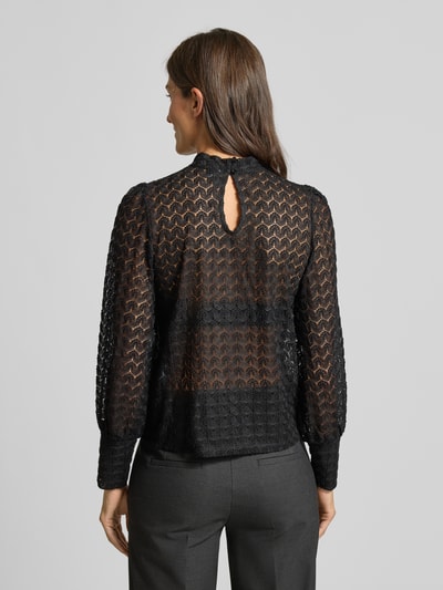 Vero Moda Bluzka koronkowa o kroju regular fit z półgolfem model ‘BECCA’ Czarny 5