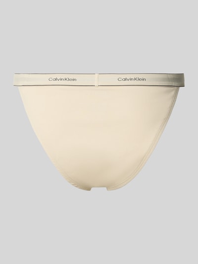 Calvin Klein Underwear Tanga z wyhaftowanym logo model ‘Redefined’ Beżowy 3