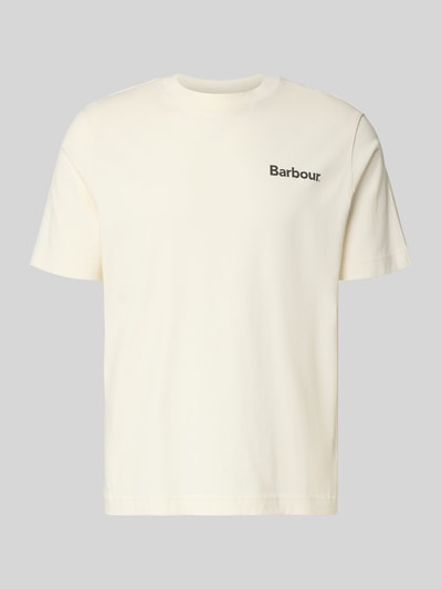 Productfoto, relaxed fit T-shirt uit pure katoen model 'Packling' van Barbour, effen, ronde hals, korte mouw, label-opschrift, herenmode