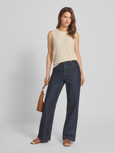 OPUS Top mit Rundhalsausschnitt Modell 'Ikini' Beige 1