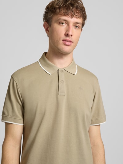 Blend Regular Fit Poloshirt mit Logo-Stitching Modell 'Hedin' Taupe 3
