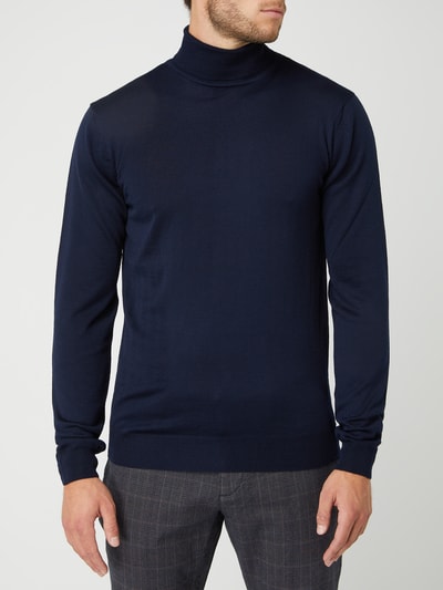 Casual Friday Gebreide pullover met labeldetail Marineblauw - 4