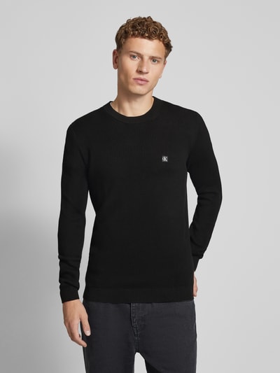 Calvin Klein Jeans Gebreide pullover met labelbadge Zwart - 4