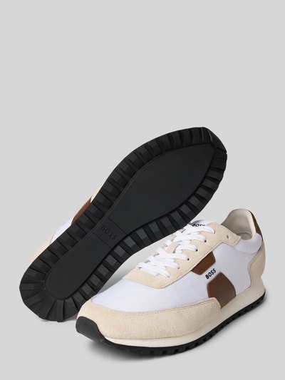 BOSS Low Top Sneaker mit Lederdetails Weiss 4