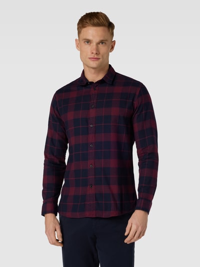 SELECTED HOMME Slim Fit Flanellhemd mit Tartan-Karo Dunkelrot 4