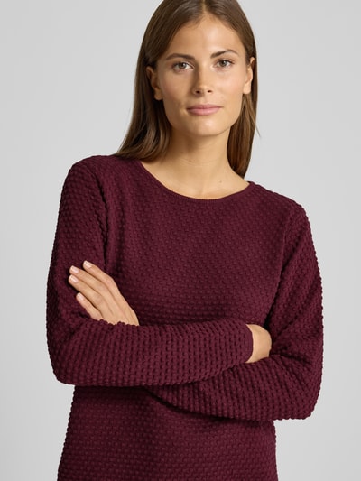 FREE/QUENT Gebreide pullover met ronde hals, model 'Dodo' Bordeaux - 3