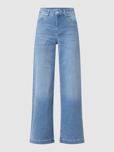 MAC High Waist Jeans mit Stretch-Anteil Modell 'Wideleg' Hellblau 1