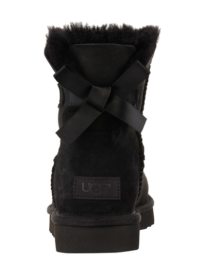 UGG Lederboots 'Mini Bailey Bow' mit Lammfellfutter Black 2