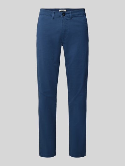 Produktfoto, Slim Fit Chino aus Baumwoll-Mix Modell 'GABARDINE' von Selected Homme in Blau mit glatter Oberfläche, Herren Chino von Selected Homme