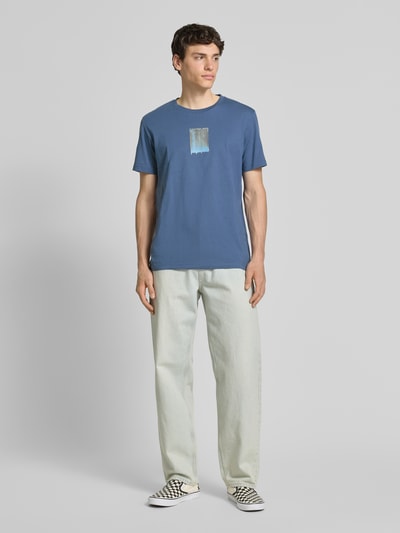 Calvin Klein Jeans T-shirt met labelprint Blauw - 1