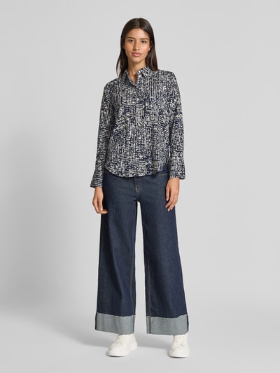 Tom Tailor Regular Fit Hemdbluse aus Baumwoll-Modal-Mix Marine 1