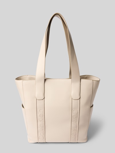 CK Calvin Klein Torebka z detalami z logo model ‘WEBBING’ Beżowy 4