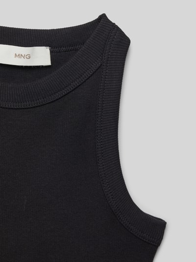 Mango Tanktop mit gerippten Abschlüssen Black 2