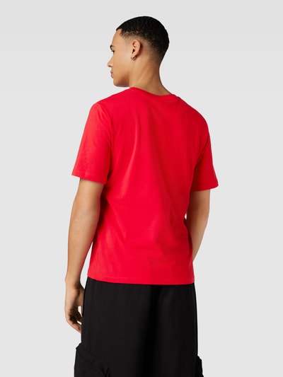 Jack & Jones T-shirt met labelprint, model 'CORP' Kersenrood - 5