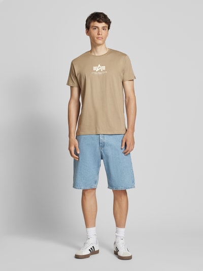 Alpha Industries T-Shirt mit Label-Print Sand 1