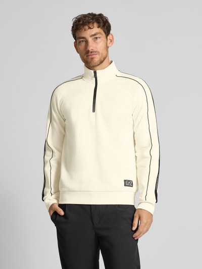 EA7 Emporio Armani Sweatshirt mit Stehkragen und Reißverschluss Offwhite 4