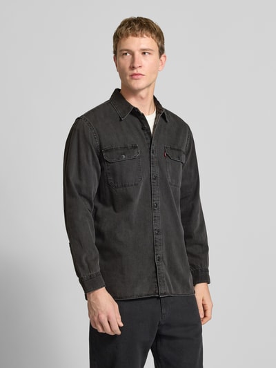 Levi's® Krój relaxed fit koszula overshirt z denimu model 'JACKSON' Czarny 4
