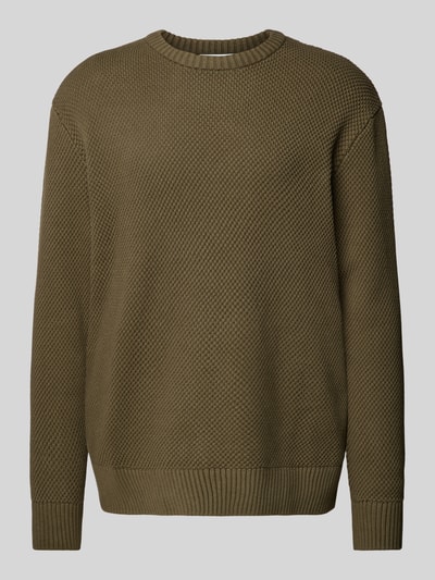 SELECTED HOMME Strickpullover mit gerippten Abschlüssen Modell 'HENNY' Oliv 2