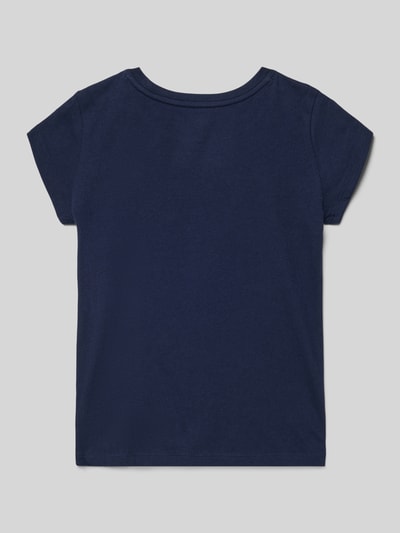 Produktfoto, Regular Fit T-Shirt mit Logo-Print von GAP in Dunkelblau, reine Baumwolle, Rundhalsausschnitt, glatte Oberfläche, Rückansicht