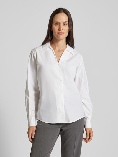 Lanius Regular Fit Bluse mit Umlegekragen Weiss 4