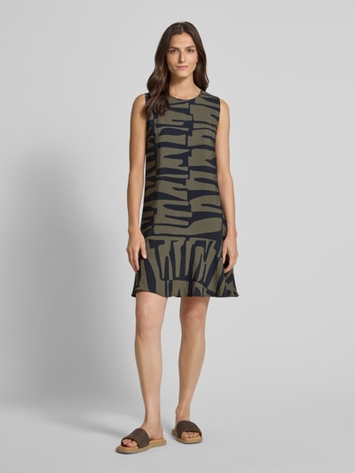 OPUS Sukienka mini z okrągłym dekoltem model ‘Wenola’ Petrol 1