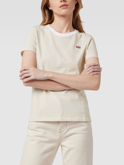 Levi's® T-shirt w paski Limonkowy 4