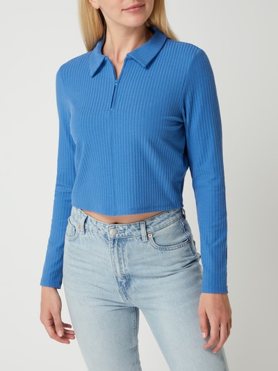 Only Cropped Strickjacke mit Stretch-Anteil Modell 'Nella' Blau 4