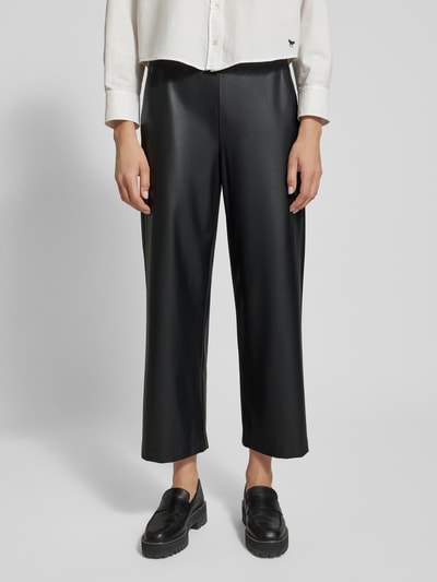 Raffaello Rossi Wide leg culotte in leerlook, model 'PALINA' Zwart - 4