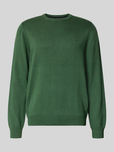 Christian Berg Men Gebreide pullover met ribboorden Olijfgroen gemêleerd - 2