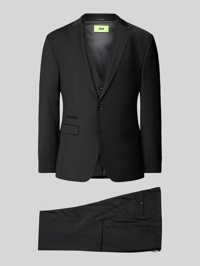 Cinque Slim Fit Anzug mit Brustleistentasche Modell 'soda' Black 2