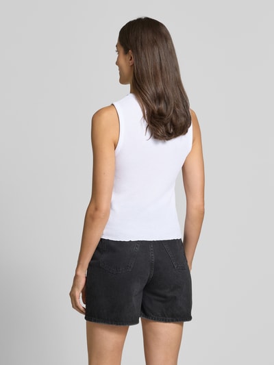 Tom Tailor Denim Slim Fit Tank Top mit angedeuteter Knopfleiste Weiss 5