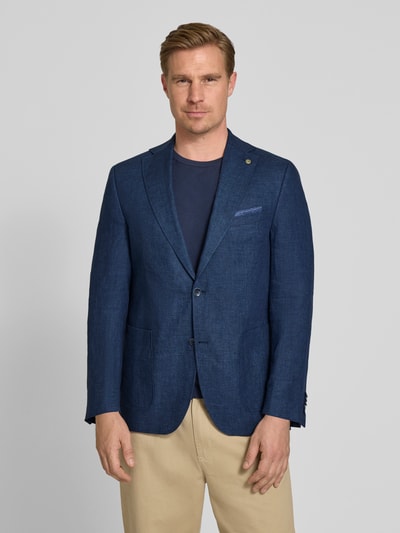 Carl Gross Regular Fit Sakko aus Leinen-Mix Modell 'Tebbo' Marine 4