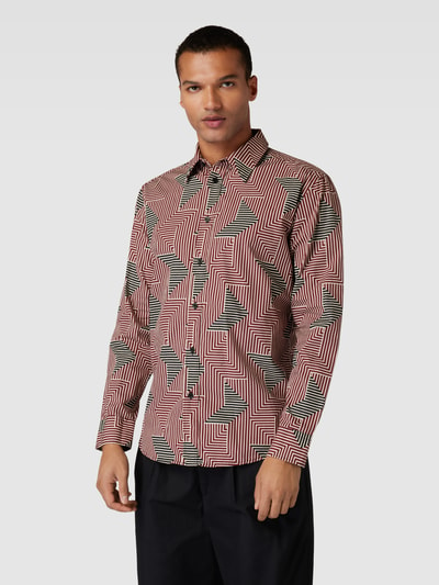 Esprit Collection Regular fit vrijetijdsoverhemd met grafisch motief Rood - 4