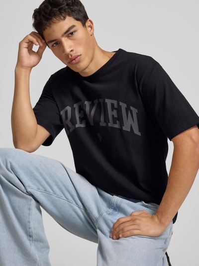 REVIEW T-shirt z nadrukiem z logo Czarny 3