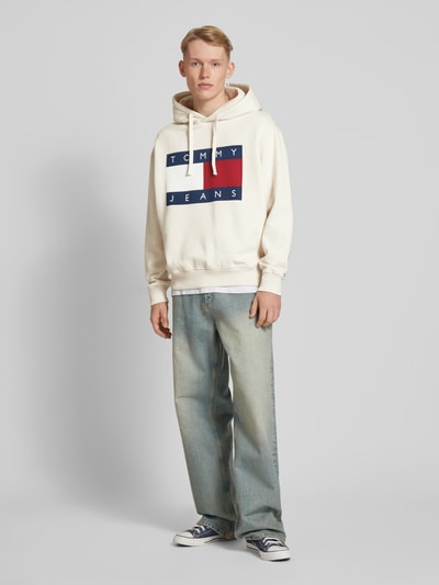 Tommy Jeans Hoodie mit Logo-Print Beige Melange 1