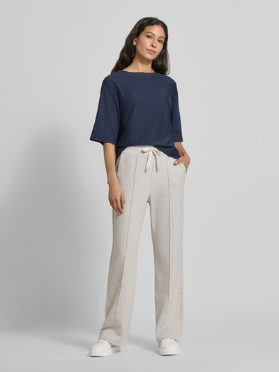 Weekend Max Mara Spodnie dresowe o kroju regular fit z mieszanki bawełny model ‘FOLK’ Jasnoszary 1